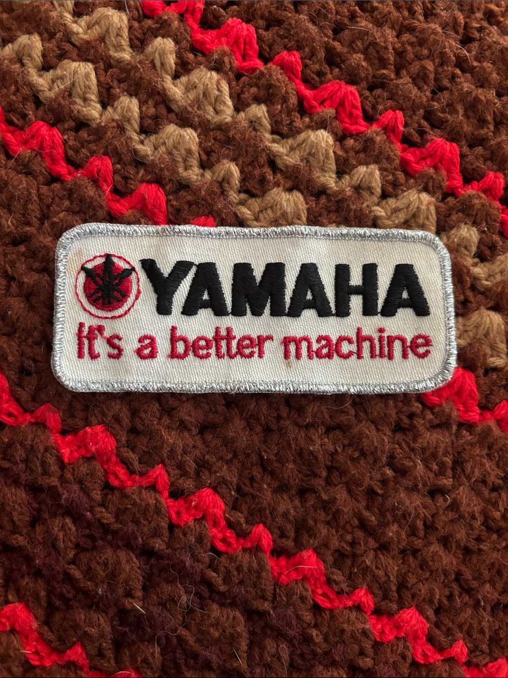Yamaha White, Black & Red Embroidered Logo Patch